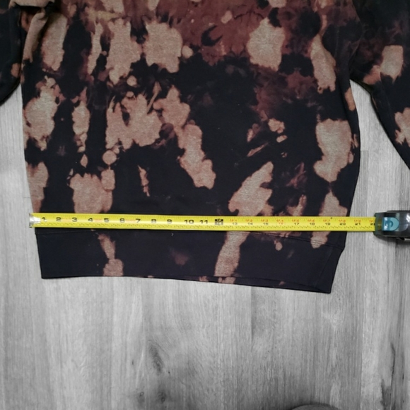 CHAMPION Mens Tie Dye Sweatshirt Fleece Pullover C Logo Brown and Black Medium - Picture 4 of 10